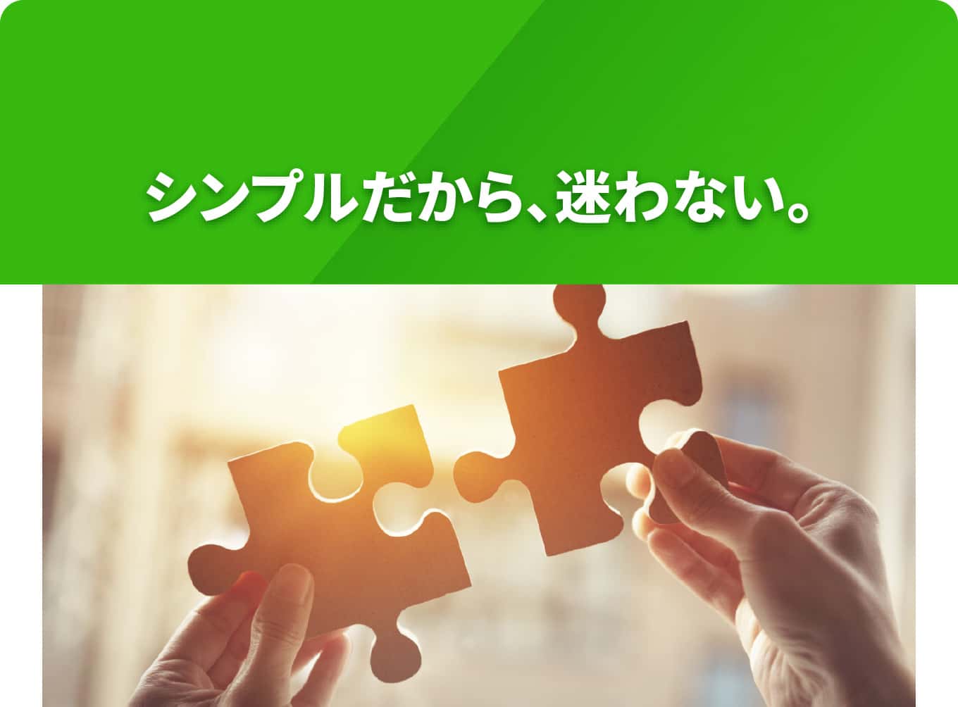 シンプルだから、迷わない。